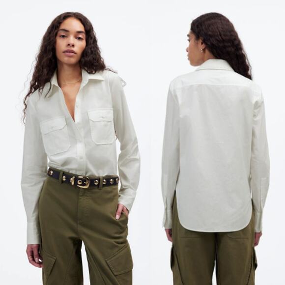 Madewell Tops - Madewell Women's Utility-Pocket Button-Up Shirt NU471 Eyelet White Size 4 NWT